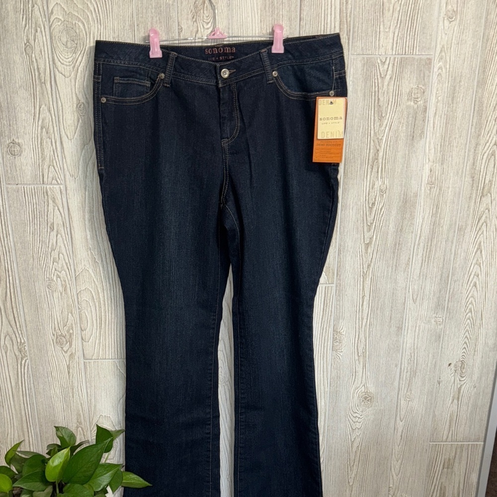 Sonoma Women's Jeans Boot Cut Dark Blue Size 16 Regular